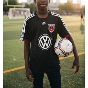 Adidas Kids D.C. United Soccer Jersey With VW Logo Black & White
